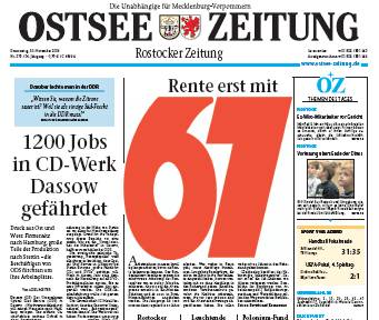 Also irgendwie muss ich mal meine Meinung zur zeitweisen Qualität unsere Ostseezeitung sagen. Es ist meine persönliche Meinung, keine Wertung und vor allem keine üble...