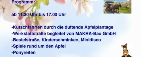 Am 07.05.2016 ab 11.30 Uhr laden die Landfrauen der Ortsgruppe Diedrichshagen/Jennewitz Jung und Alt zum 1. Apfelblütenfest an der Apfelplantage in Diedrichshagen ein. An diesem […]